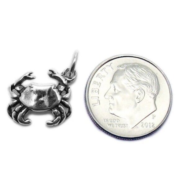 CRAB CHARM. STERLING SILVER - Picture 2 of 2
